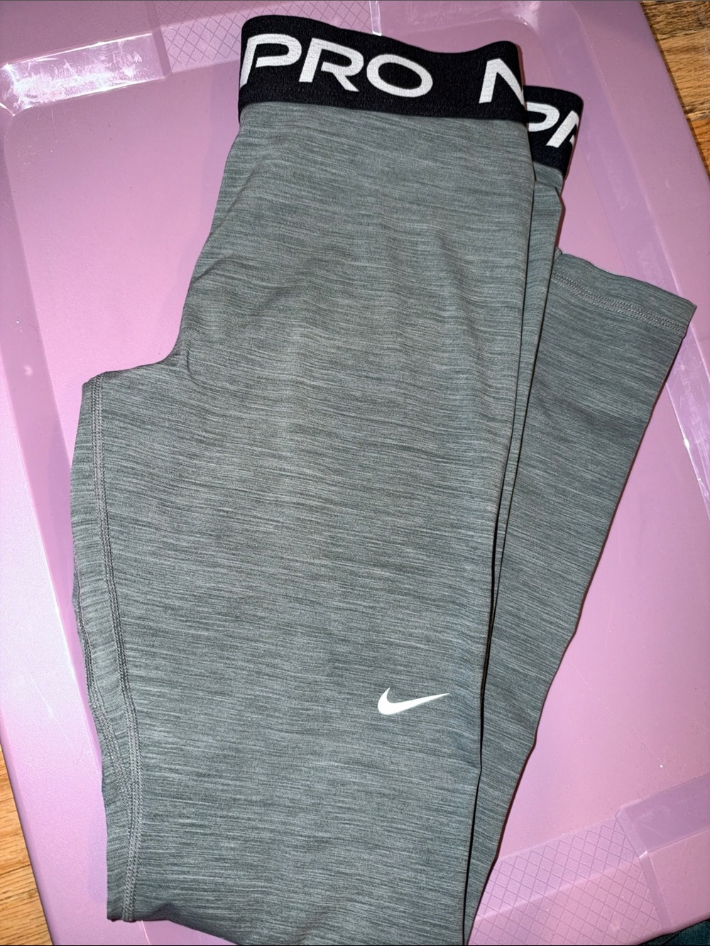 Nike Pro Green-Gray Pro Athletic Leggings